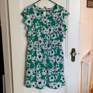 Merona dress Size XL green flower print